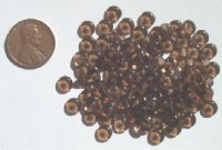 100 2x6mm Transparent Smoke Topaz Rondelle Beads